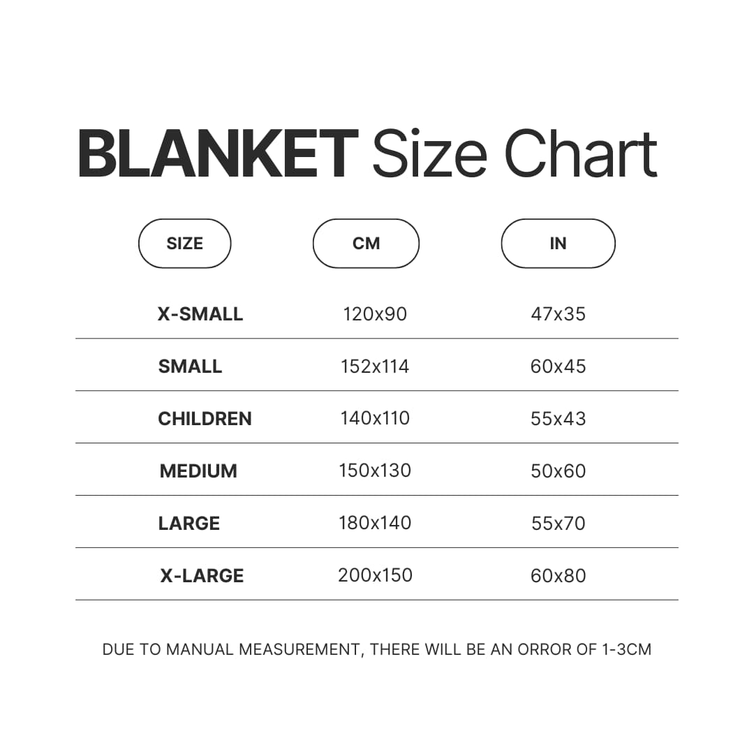 Blanket Size Chart - Neon Genesis Evangelion UK Shop