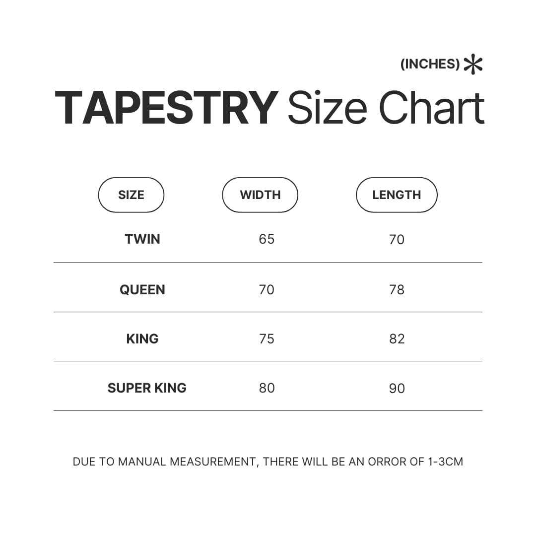 Tapestry Size Chart - Neon Genesis Evangelion UK Shop
