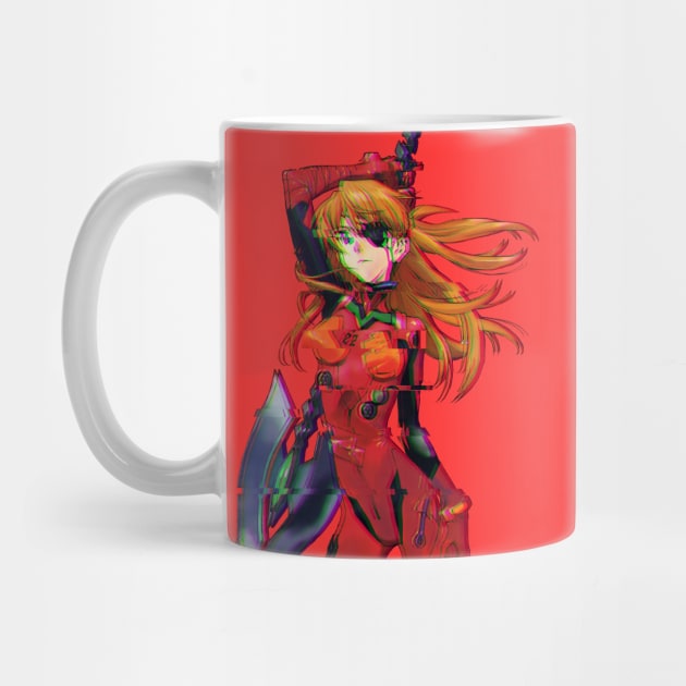 Evangelion Asuka Glitched Mug