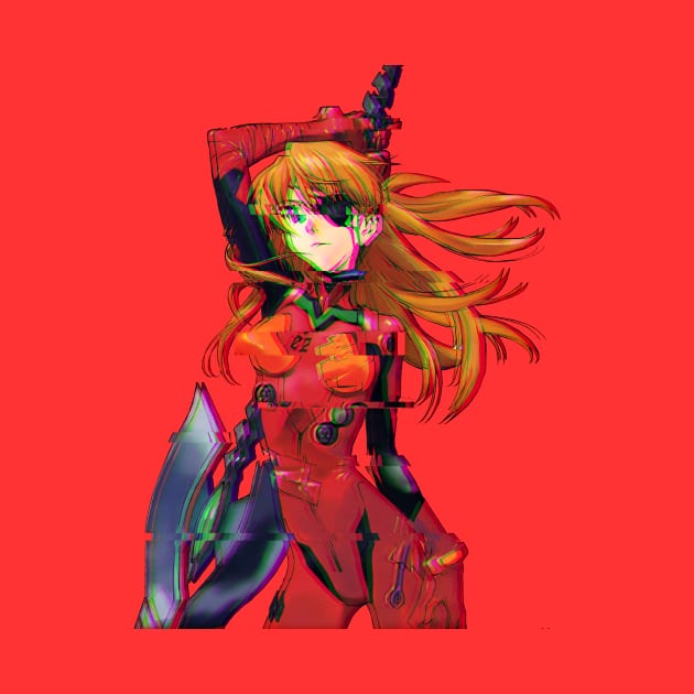 Evangelion Asuka Glitched Mug - Image 3