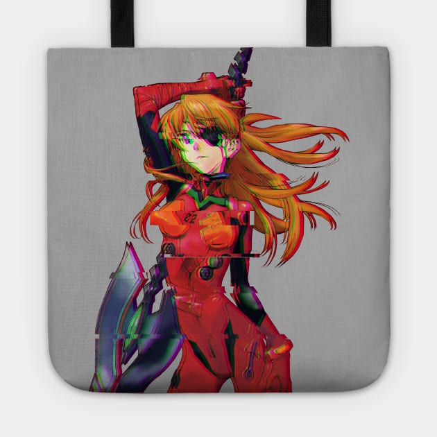 Evangelion Asuka Glitched Tote