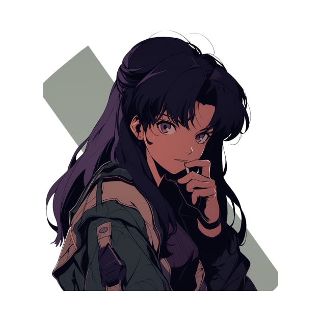 Evangelion Misato Katsuragi Cool Anime Girl Illustration Mug - Image 3