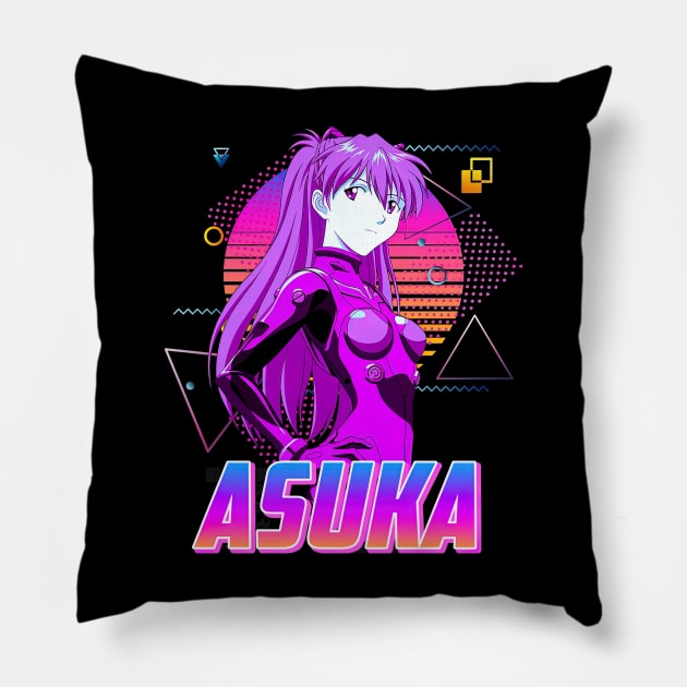 Evangelion Asuka Langley Soryu Retro Art Throw Pillow