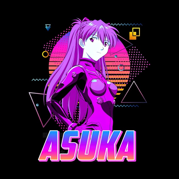 Evangelion Asuka Langley Soryu Retro Art Throw Pillow - Image 2