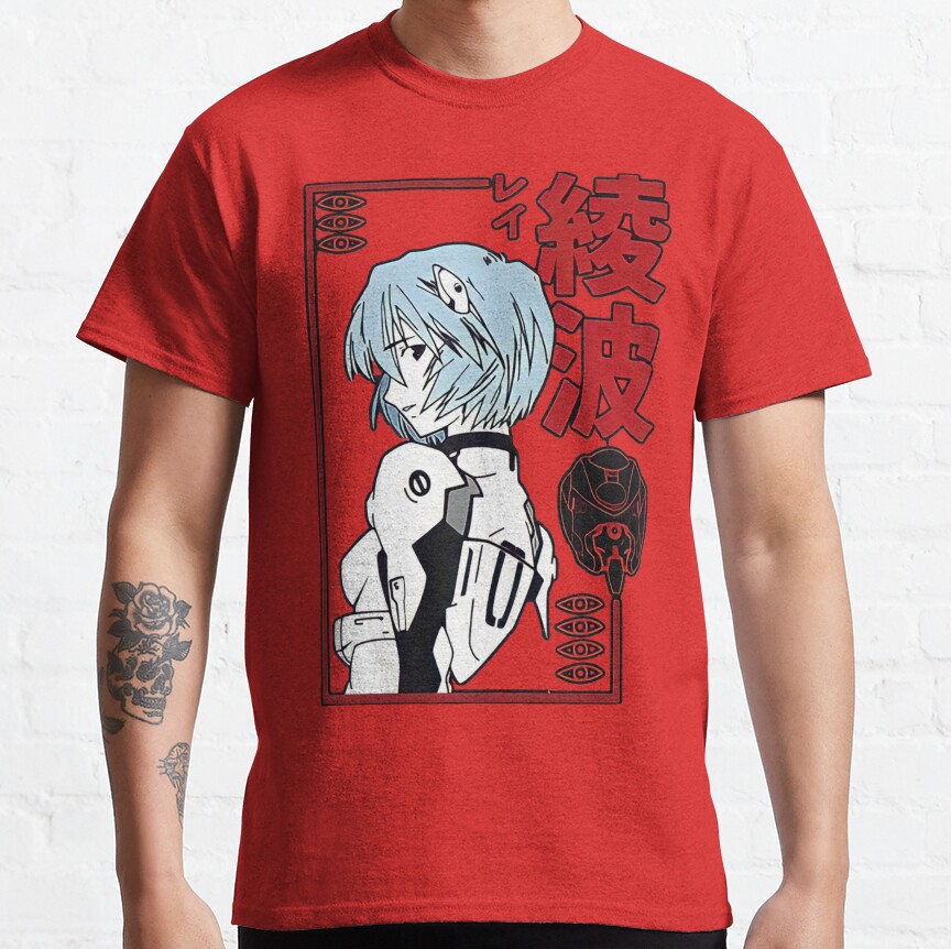 Rei Ayanami Red Style Gift Shirt T-shirt - Image 6