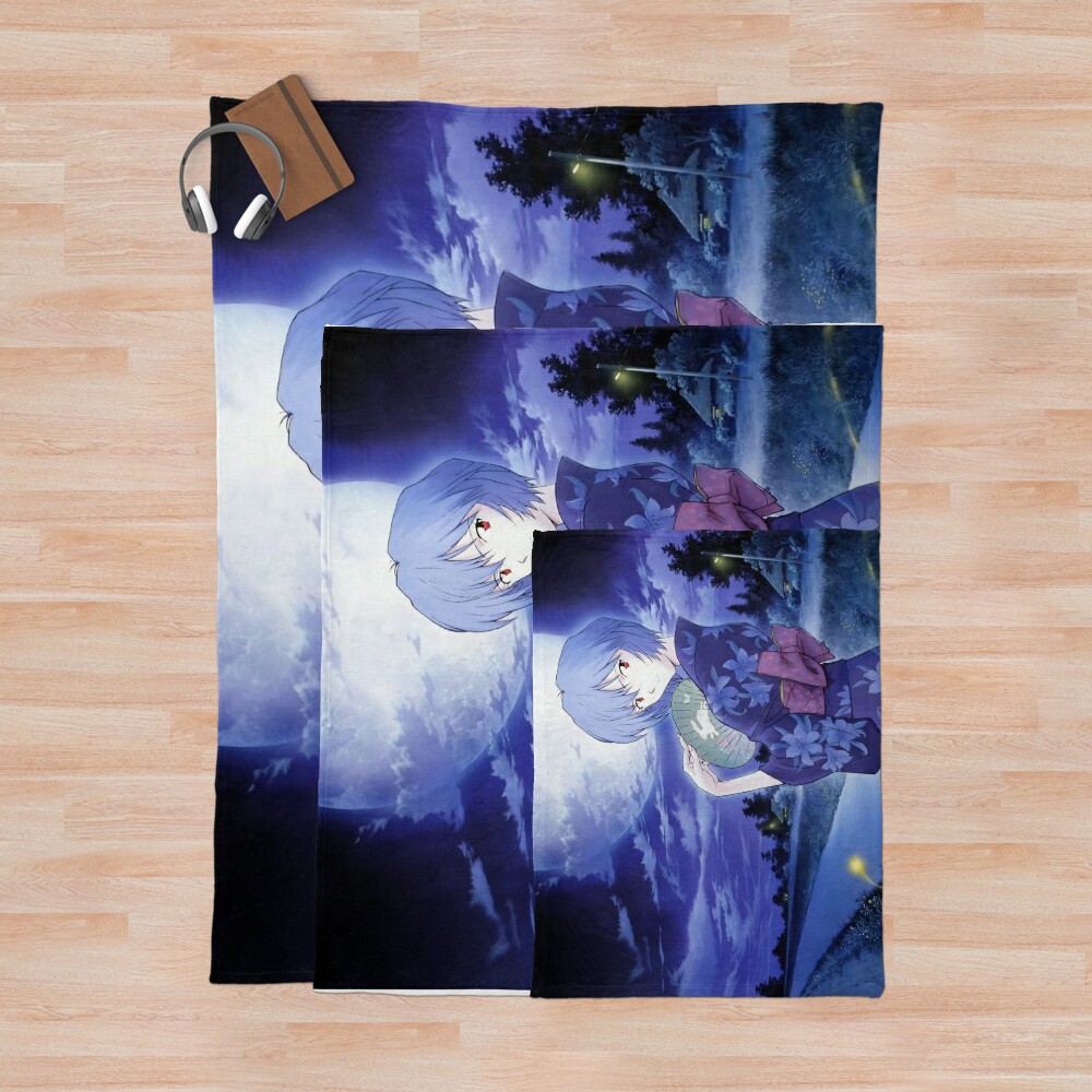 Rei Ayanami Kimono Neon Genesis Evangelion Throw Blanket - Image 3