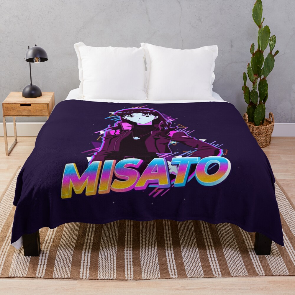 Misato Neon Genesis Evangelion Throw Blanket