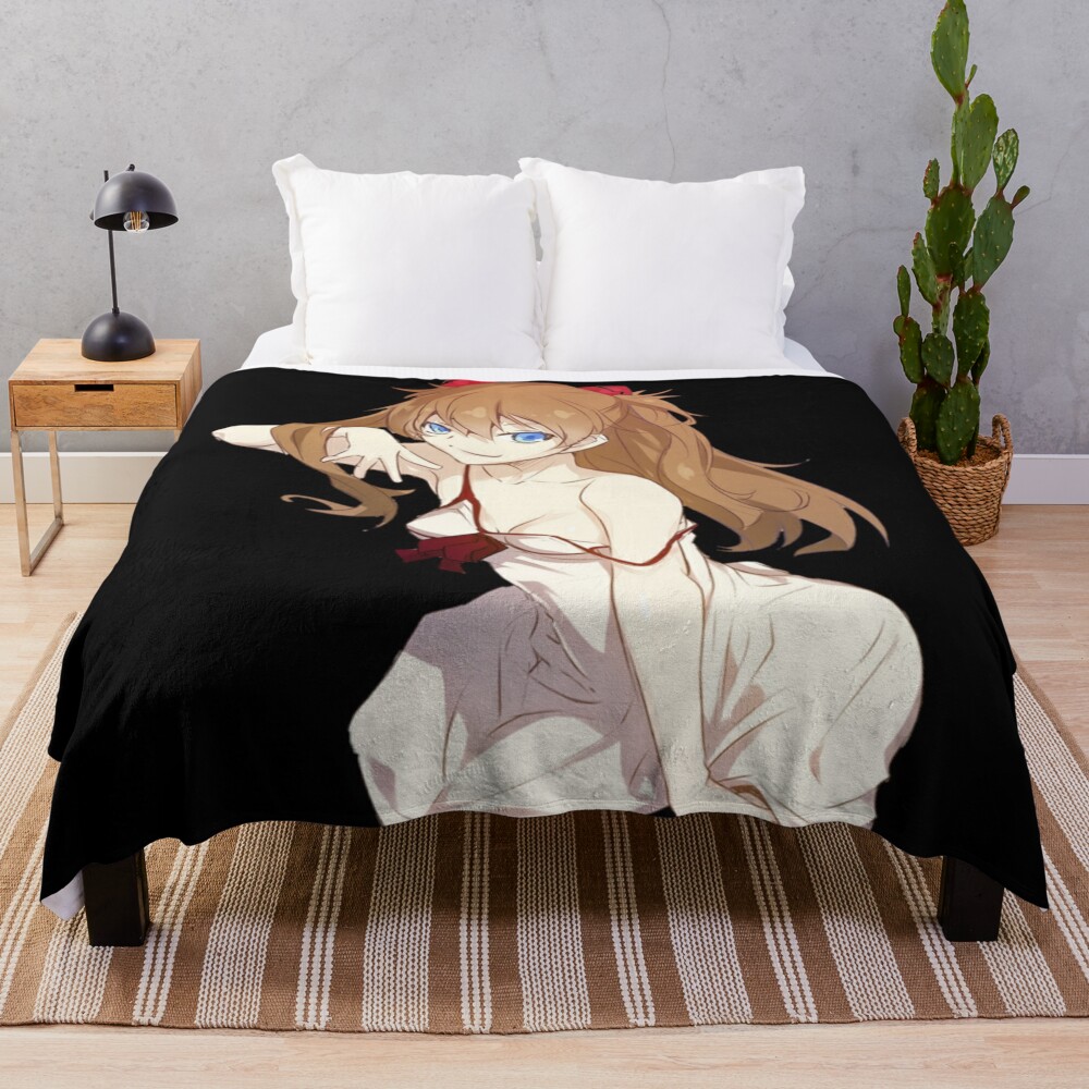 Misato Katsuragi Retro Design Evangelion Throw Blanket