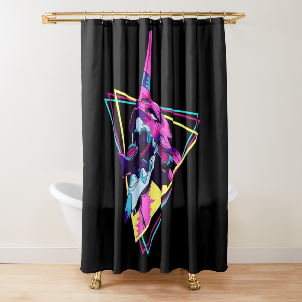 Evangelion Retro Shower Curtain