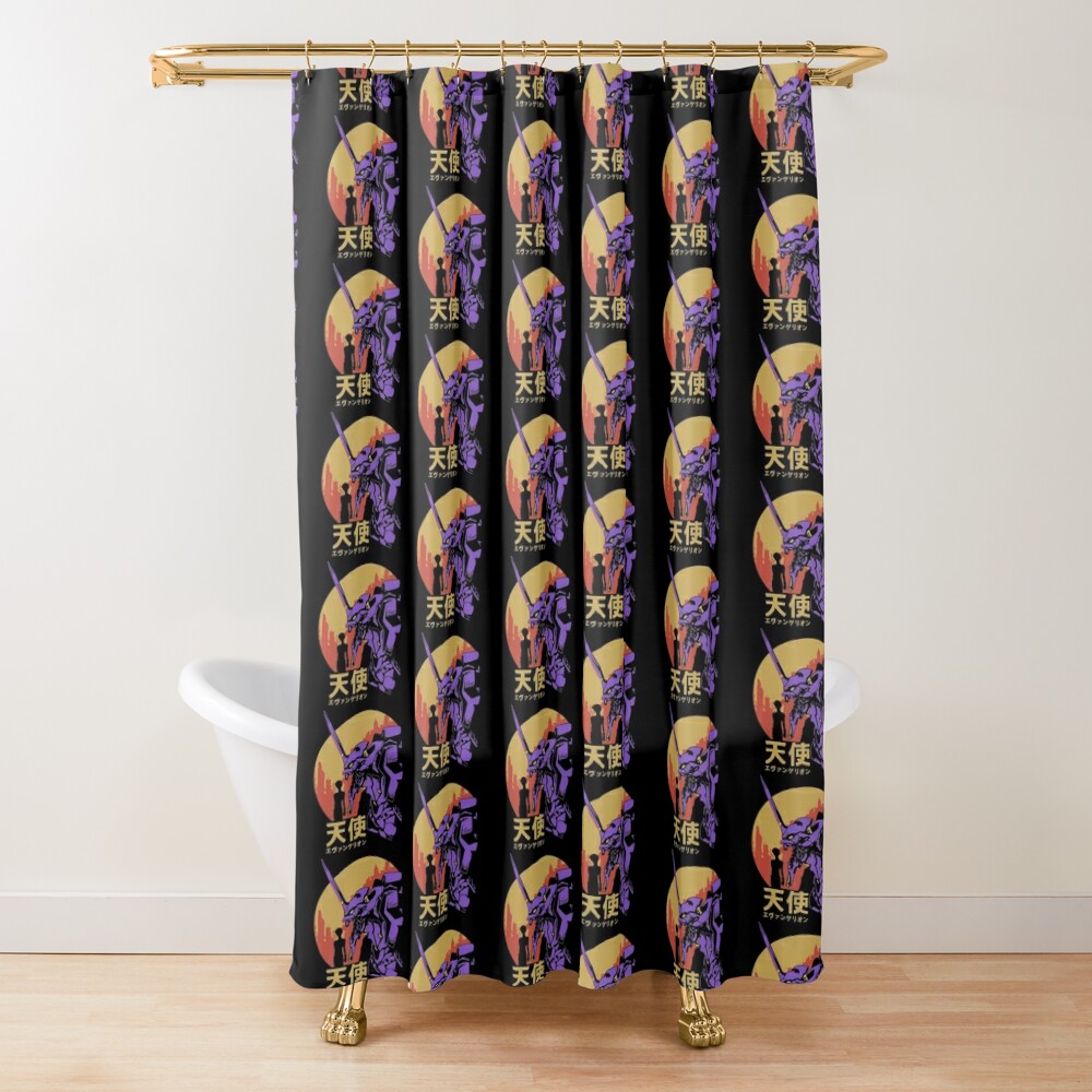 Neon Genesis Evangelion Retro Vintage Shower Curtain