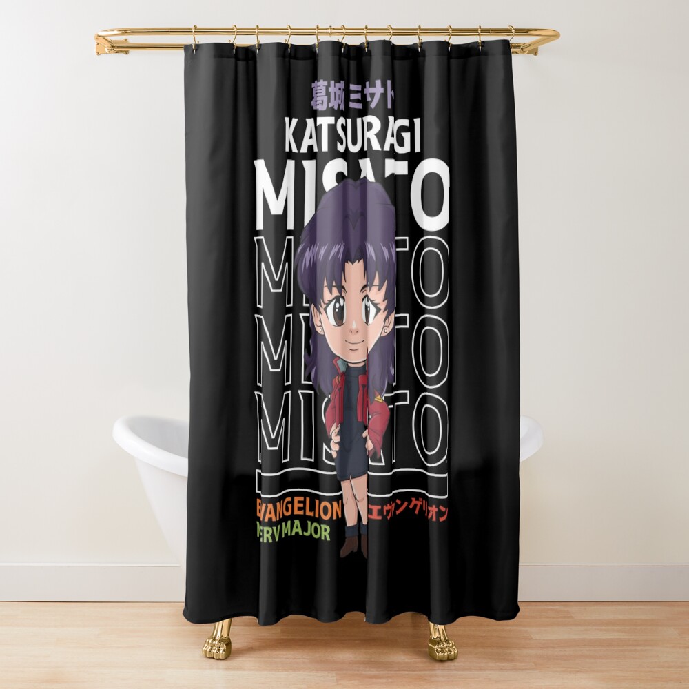 Evangelion Nerv Major Misato Shower Curtain